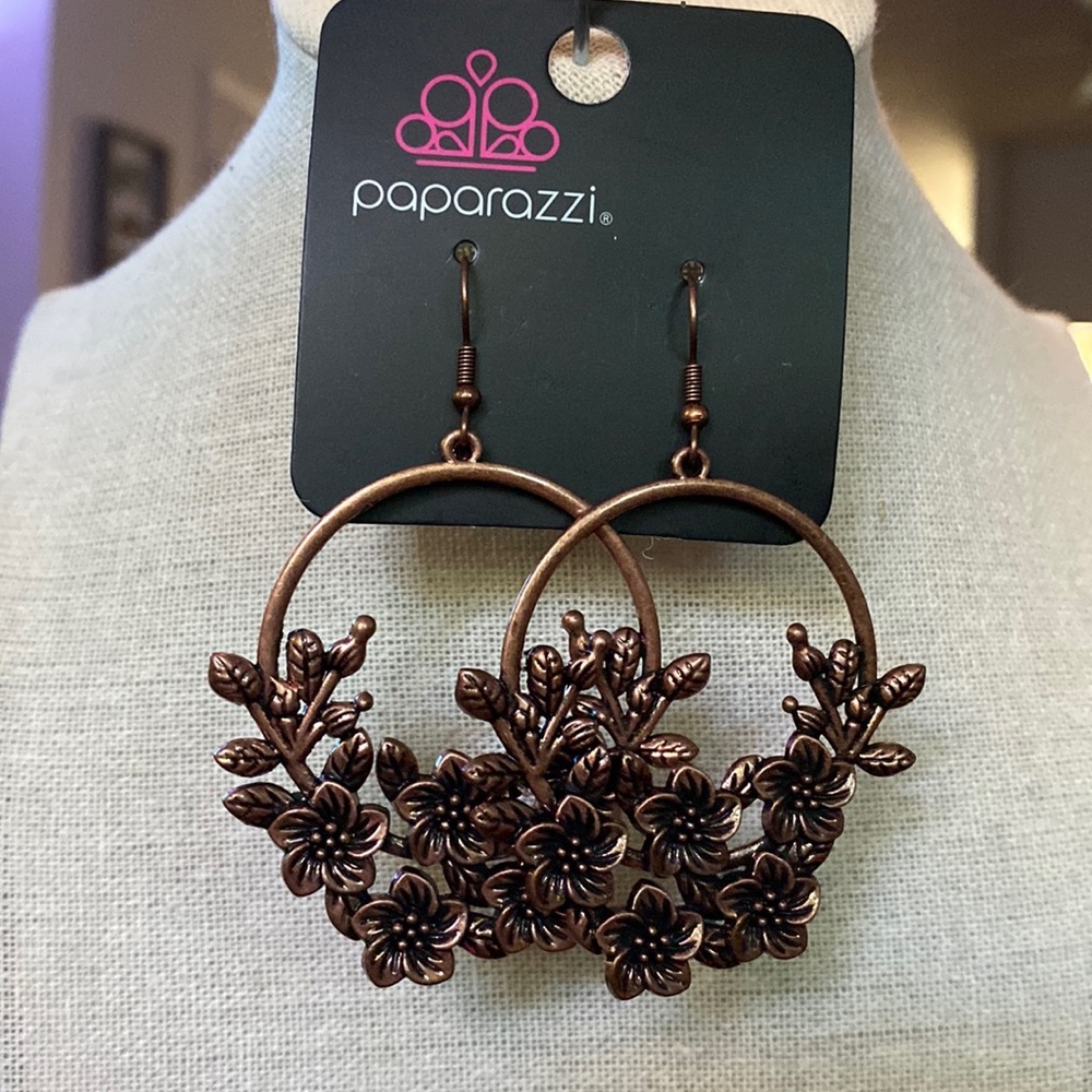 New Copper Floral Earrings